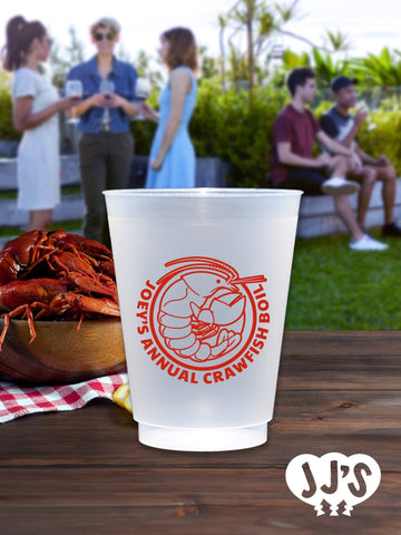 Crawfish Craze Custom Crawfish Boil Frosted Cups - JJ's Party House - Custom Frosted Cups and Napkins