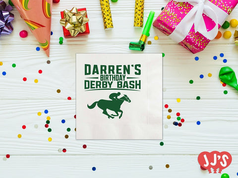 Derby Dash Horse Racing Birthday Personalized Napkins - JJ's Party House
