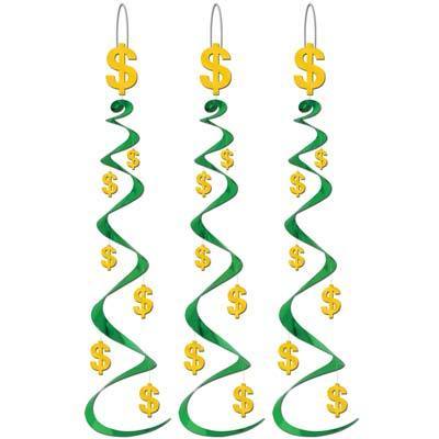 Dollar Sign "$" Whirl Decorations - JJ's Party House