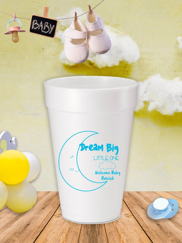 Dream Big Little One Baby Shower Foam Cups - JJ's Party House