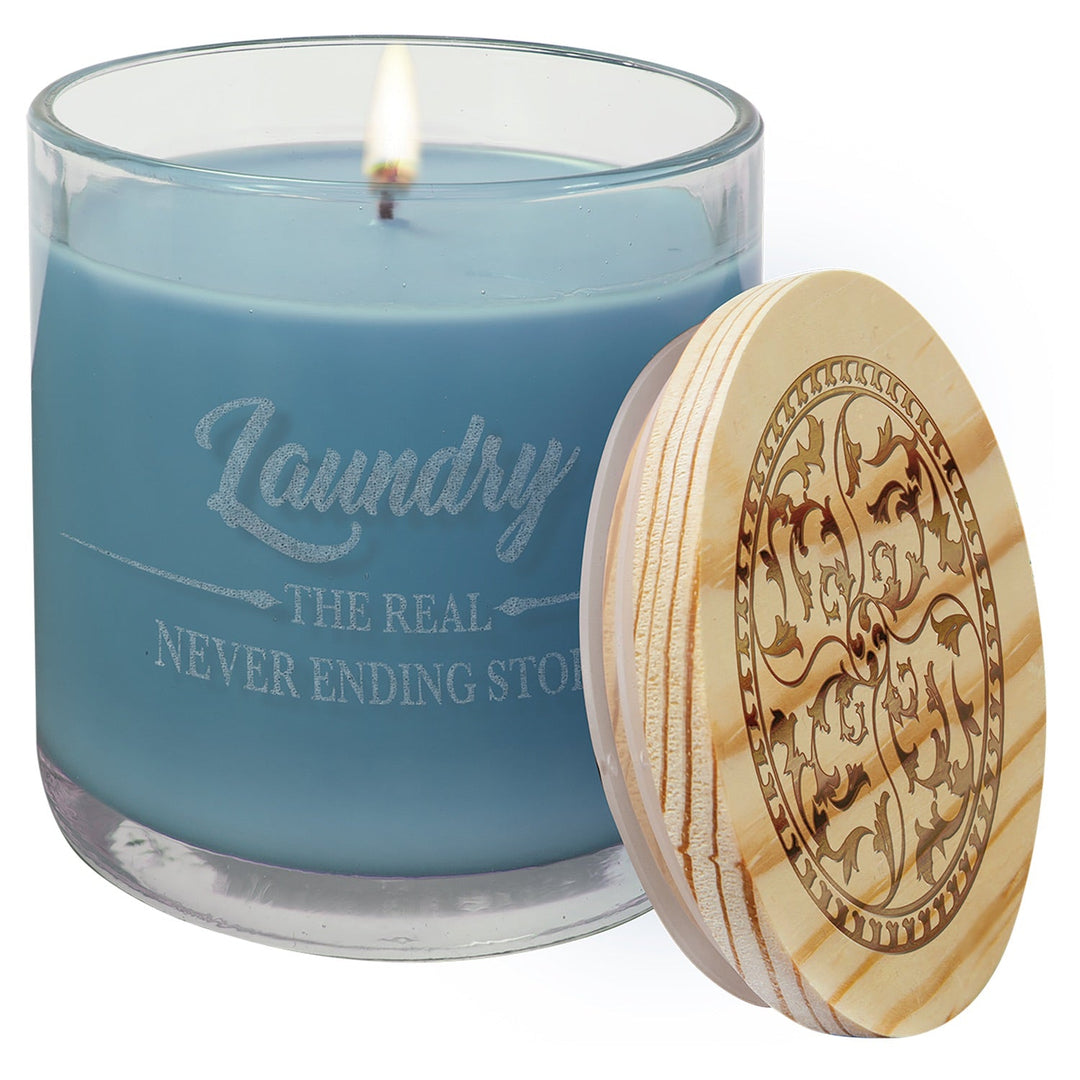 Engraved French Linen Candle 14oz - JJ's Party House