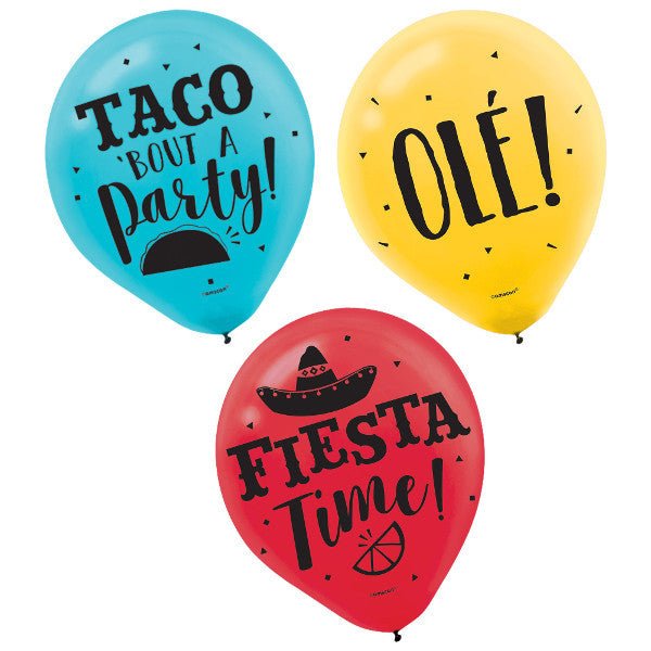 Fiesta Printed Latex Balloons - JJ's Party House