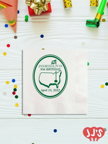 Golf Masters Birthday Personalized Napkins - JJ's Party House