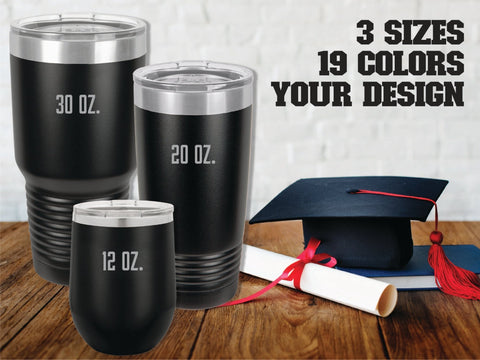 Graduation Tumbler with Your School and Mascot - JJ's Party House