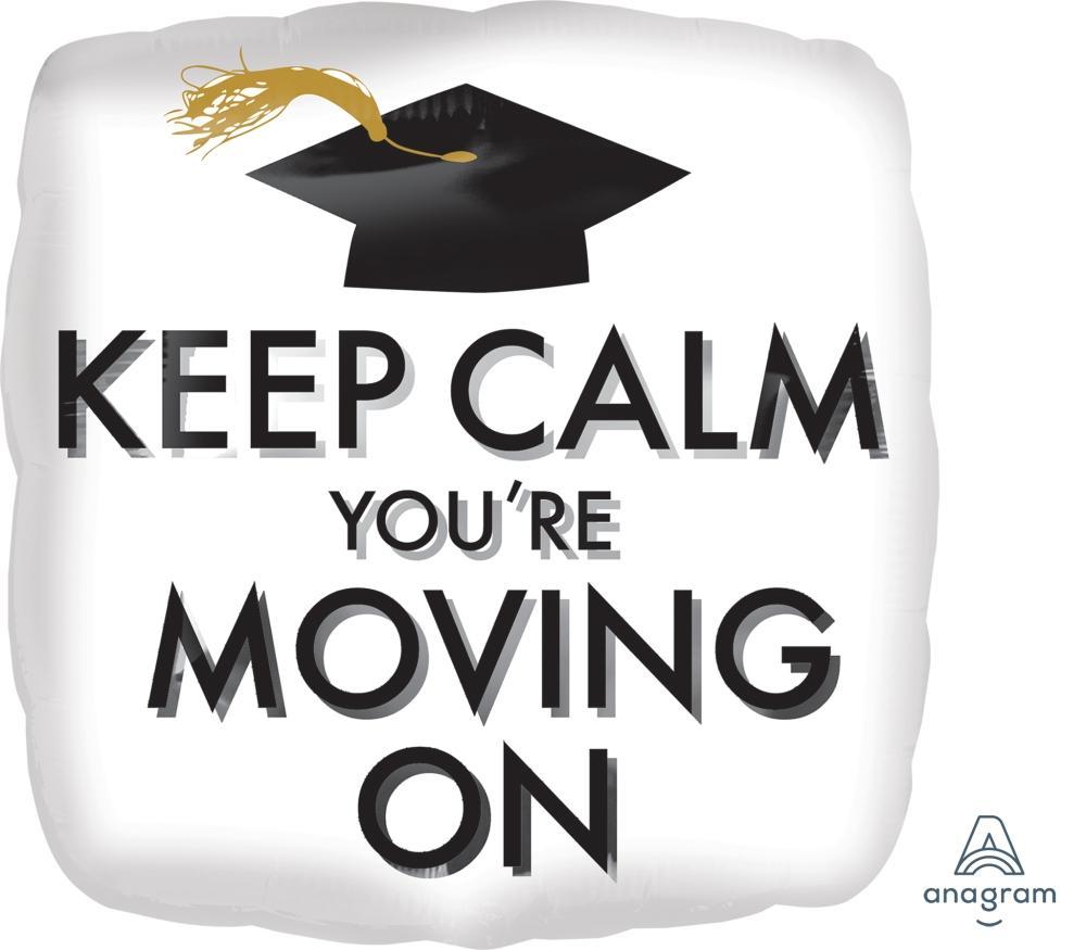 Keep Calm Moving On Graduation Balloon 18" - JJ's Party House