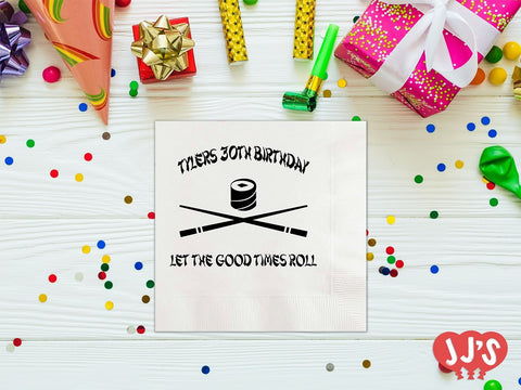 Let the Good Times Roll Sushi Birthday Personalized Napkins - JJ's Party House