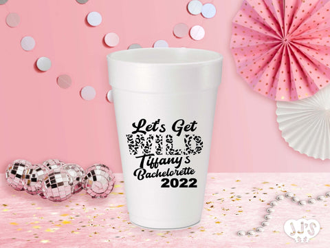 Let's Get Wild Animal Print Bachelorette Custom Printed Foam Cups - JJ's Party House