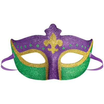 Mardi Gras Fleur De Lis Masquerade Mask - JJ's Party House - Custom Frosted Cups and Napkins
