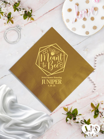 Meant to Bee Personalized Bridal Shower Party Napkins - JJ's Party House