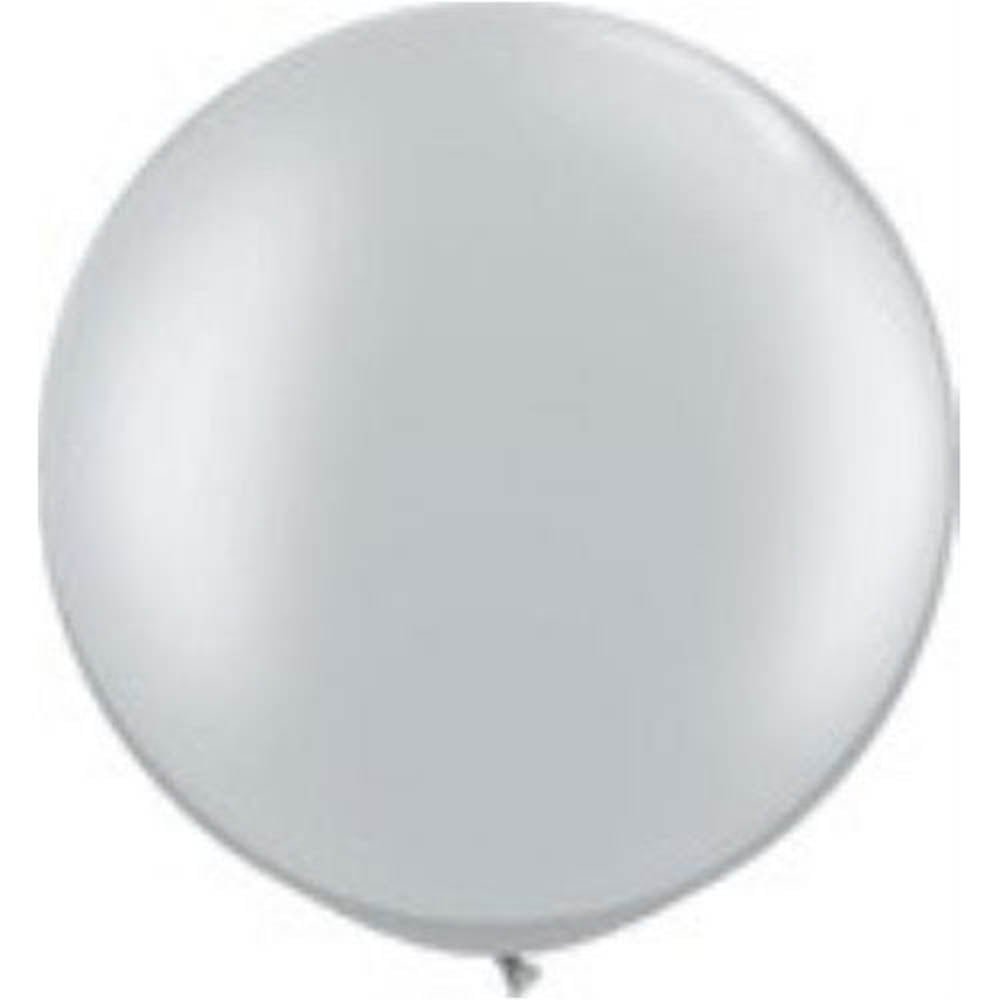 Met Silver Latex Balloon 30in - JJ's Party House