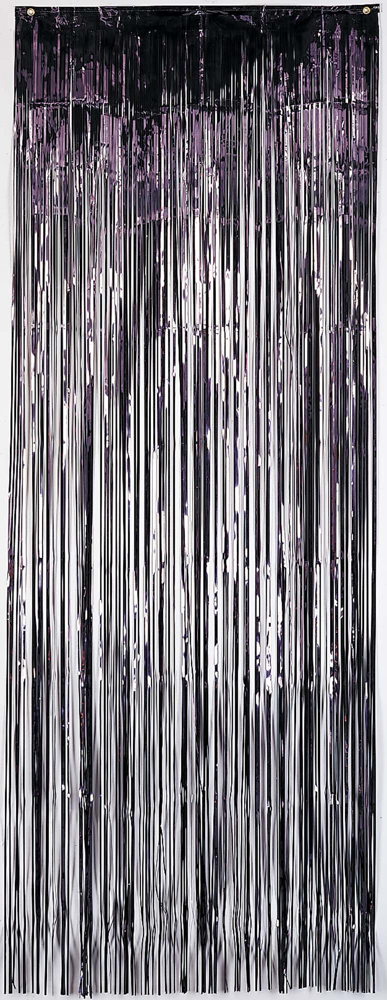 Metallic Curtain 3' X 8' - Black - JJ's Party House: Birthday,Balloons,Favors,Gifts