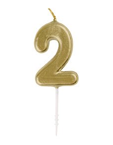 Mini Gold Number 2 Pick Birthday Candle - JJ's Party House: Birthday,Balloons,Favors,Gifts