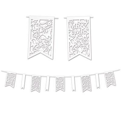 Mr & Mrs Pennant Banner - JJ's Party House
