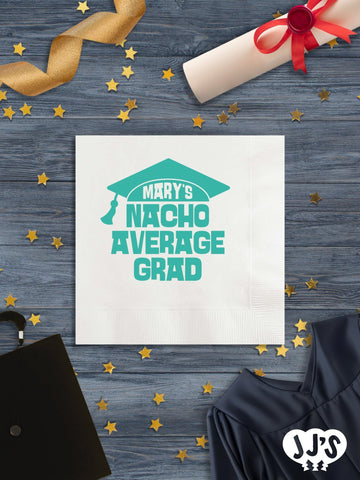 Nacho Average Grad Classic Personalized Graduation Napkins - JJ's Party House - Custom Frosted Cups and Napkins