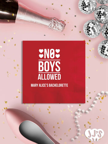 No Boys Allowed Bachelorette Party Napkins - JJ's Party House