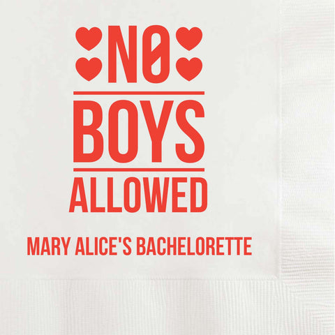 No Boys Allowed Bachelorette Party Napkins - JJ's Party House