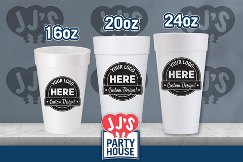 One Day Away Vertical Rehearsal Dinner Personalized Foam Cups - JJ's Party House