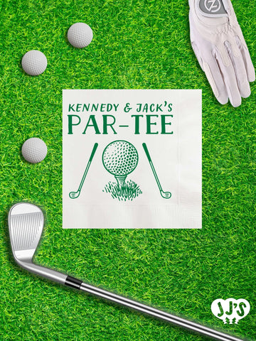 Par-Tee Golfing Birthday Personalized Napkins - JJ's Party House - Custom Frosted Cups and Napkins
