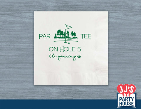 Par Tee on the Golf Course Personalized Napkins - JJ's Party House - Custom Frosted Cups and Napkins