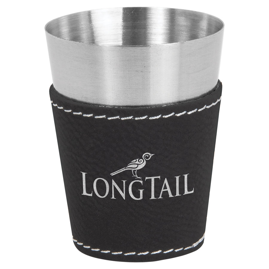 Personalized Black/Silver Stainless Steel Shot Glass 2oz 4pc - JJ's Party House