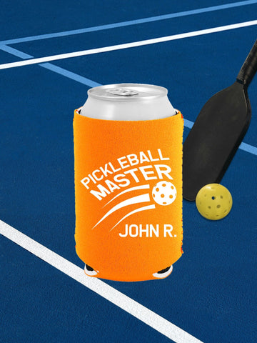 Pickleball Master Personalized Can Coolers - JJ's Party House - Custom Frosted Cups and Napkins
