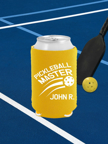 Pickleball Master Personalized Can Coolers - JJ's Party House - Custom Frosted Cups and Napkins