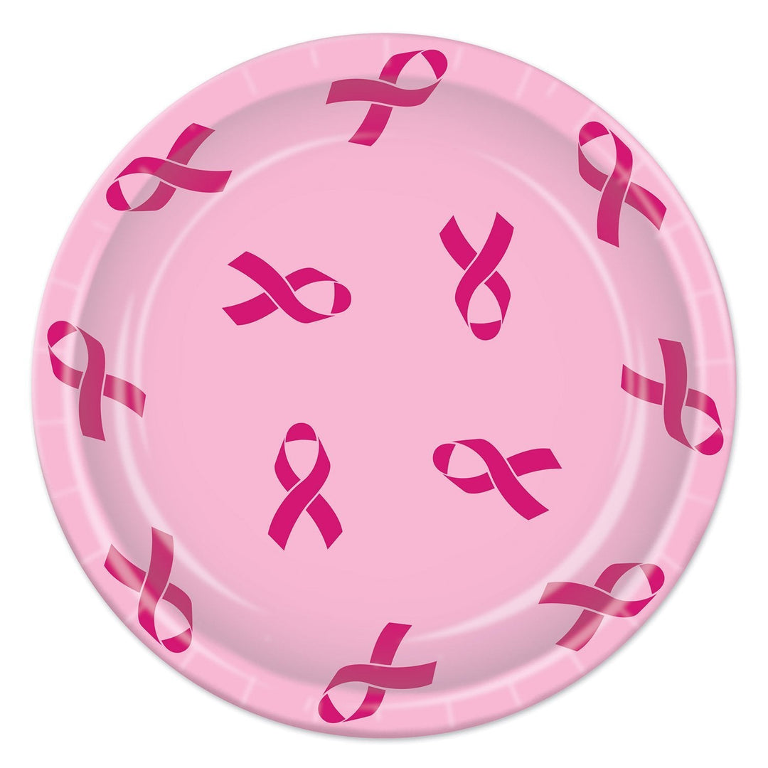Pink Ribbon Plates - JJ's Party House