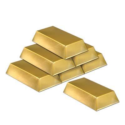 Plastic Gold Bar Dec - JJ's Party House