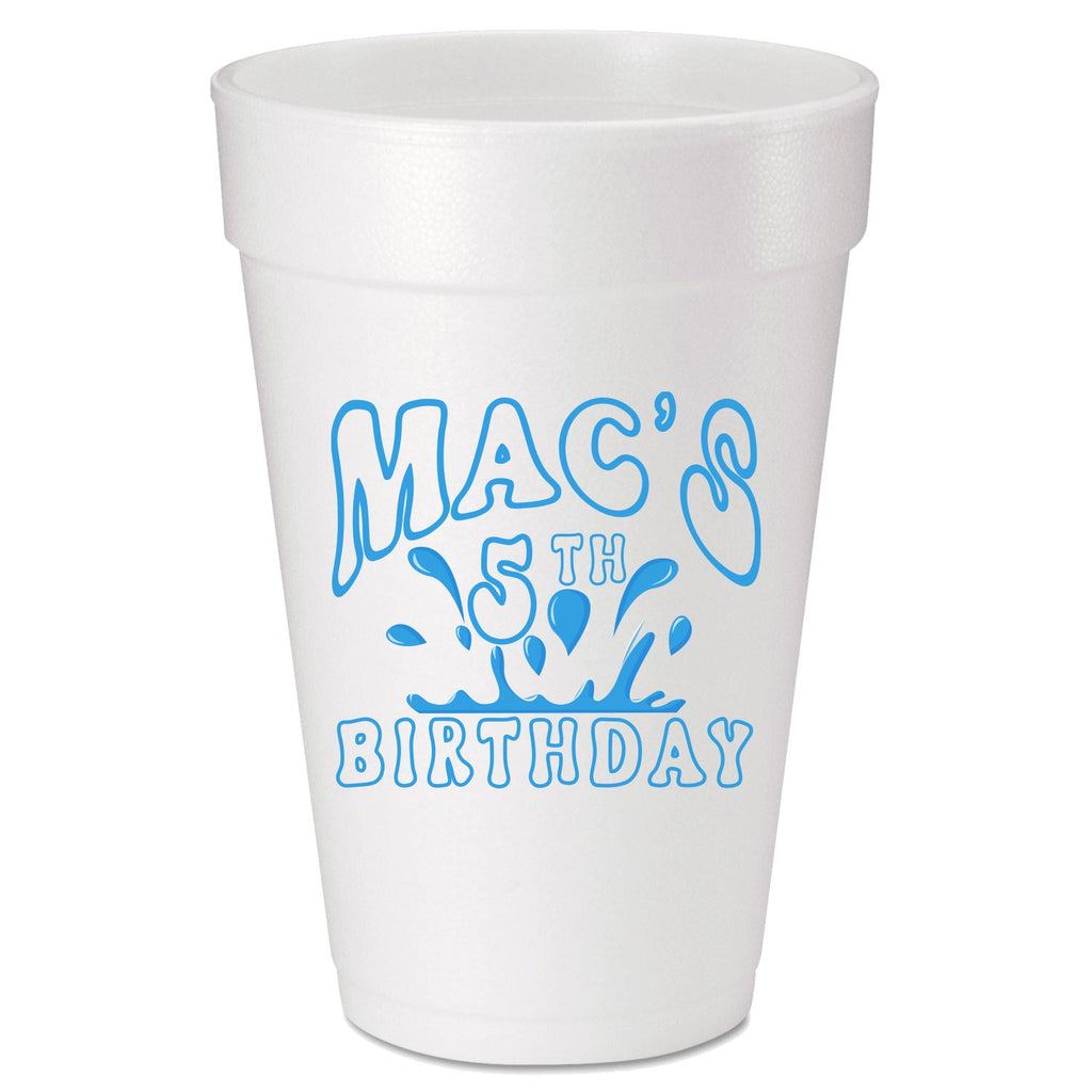 Pool Party Birthday Splash Custom Printed Foam Cups - JJ's Party House