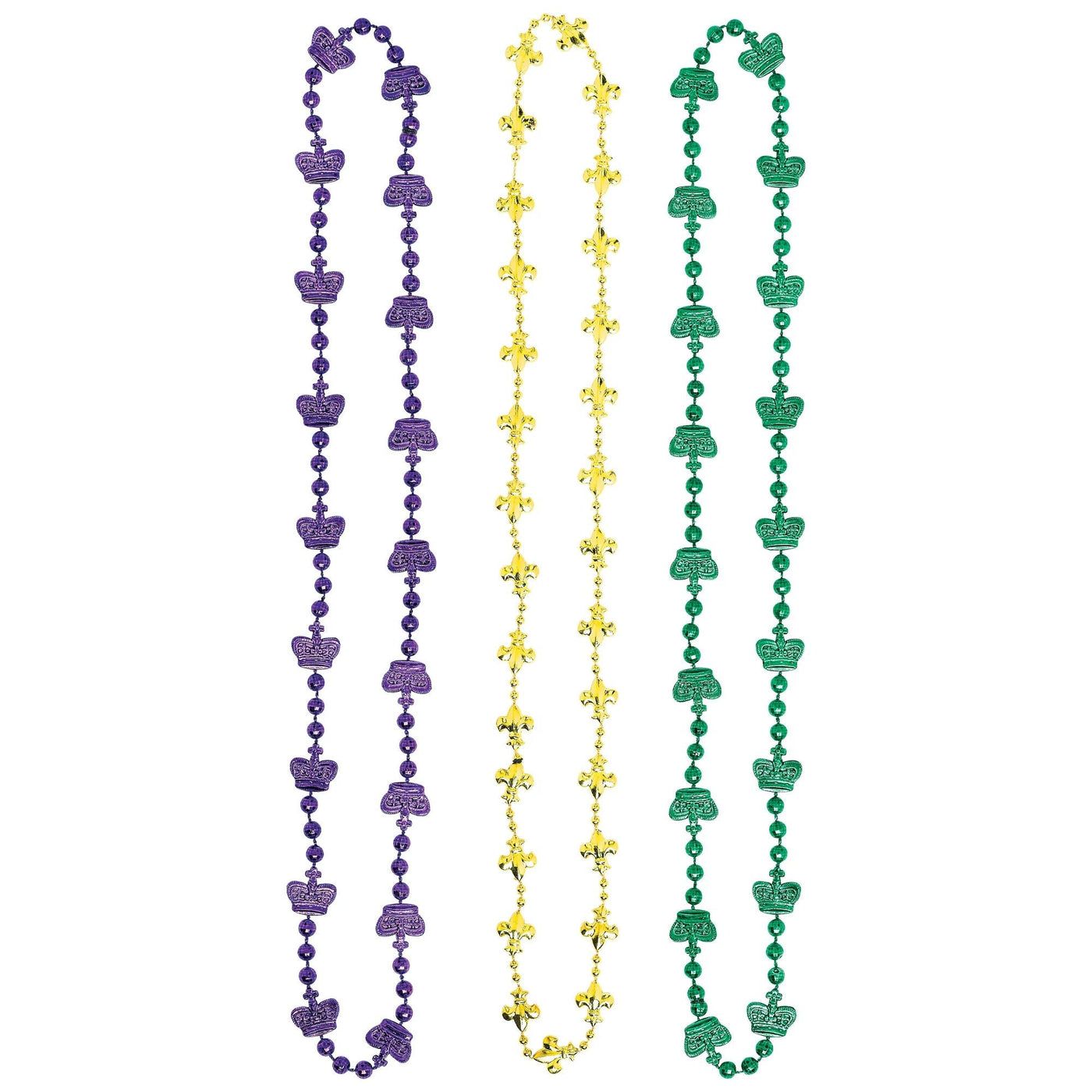 Royal Mardi Gras Bead Necklace - JJ's Party House - Custom Frosted Cups and Napkins