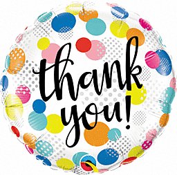 Thank You Dots Mylar Balloon 18" - JJ's Party House