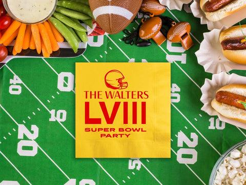 The Big Game Personalized Game Day Napkins - JJ's Party House - Custom Frosted Cups and Napkins
