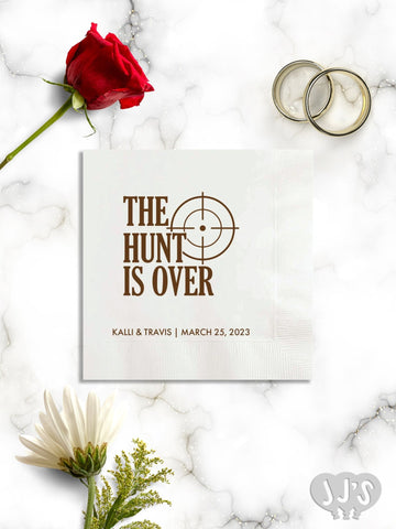 The Hunt is Over Personalized Wedding Napkins - JJ's Party House
