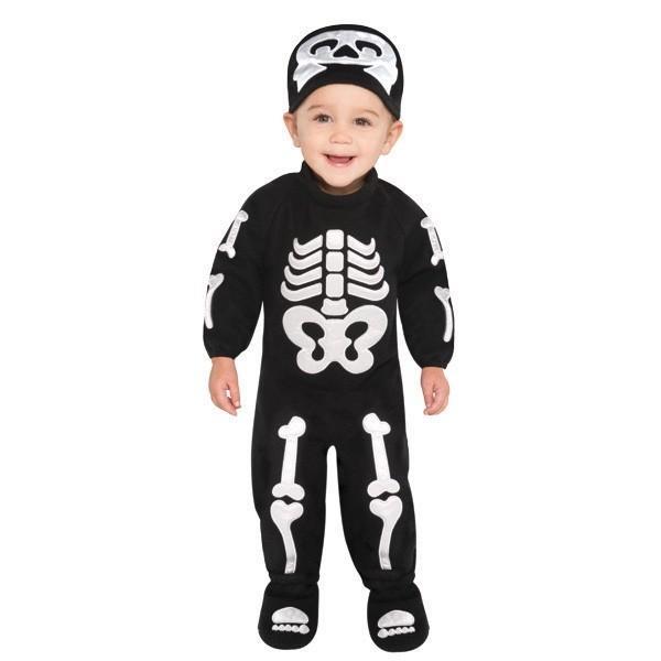 Toddler Boys Bitty Bones Skeleton Costume: 0-6 Months - JJ's Party House