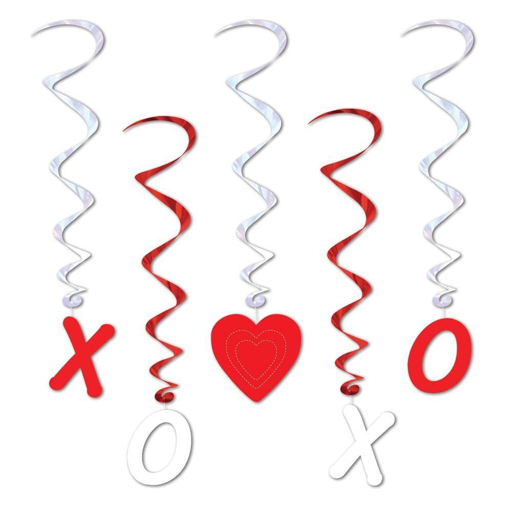 Valentine's Day Decorative Whirls 5ct - JJ's Party House