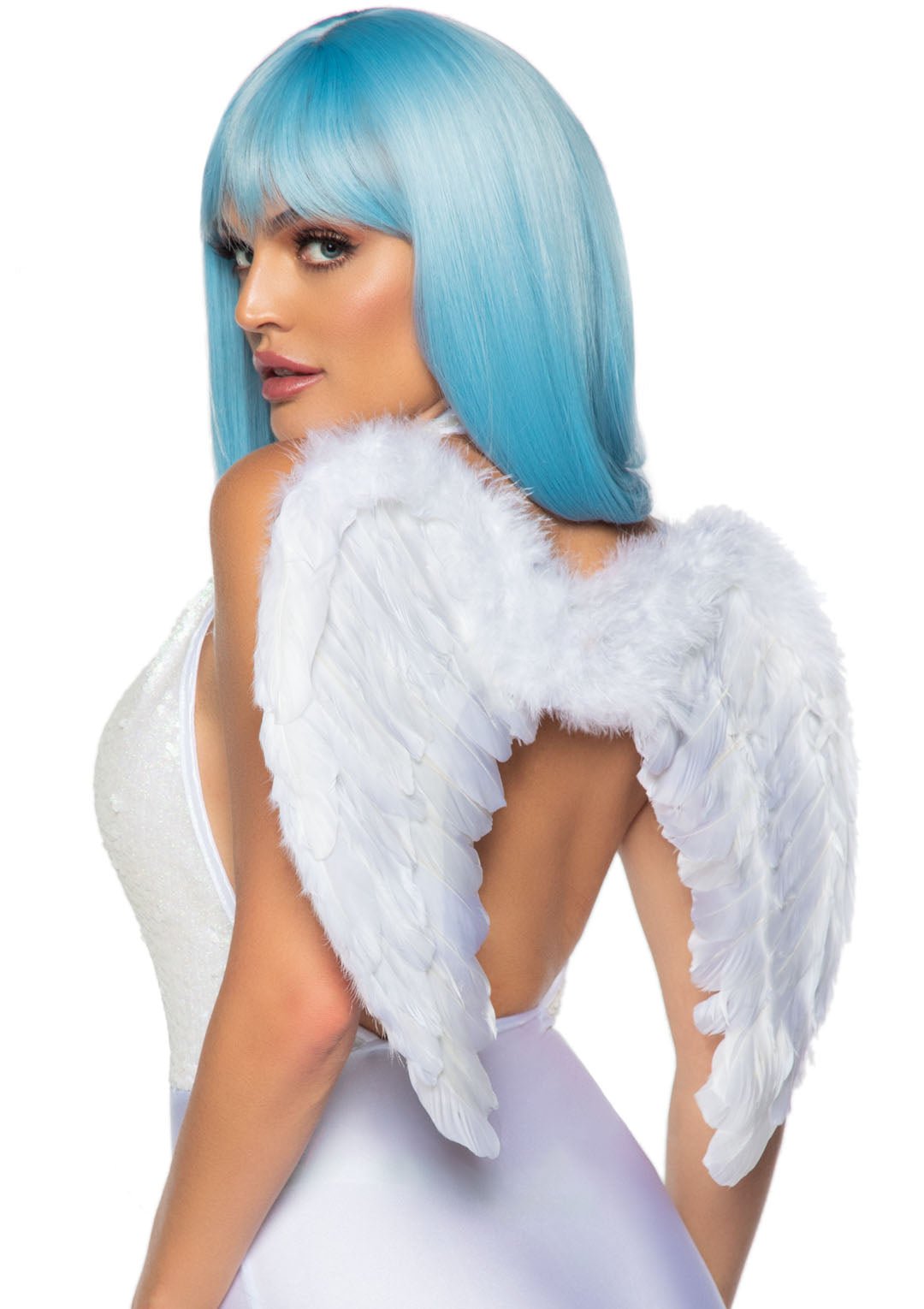 White Marabou Feather Angel Wings - JJ's Party House