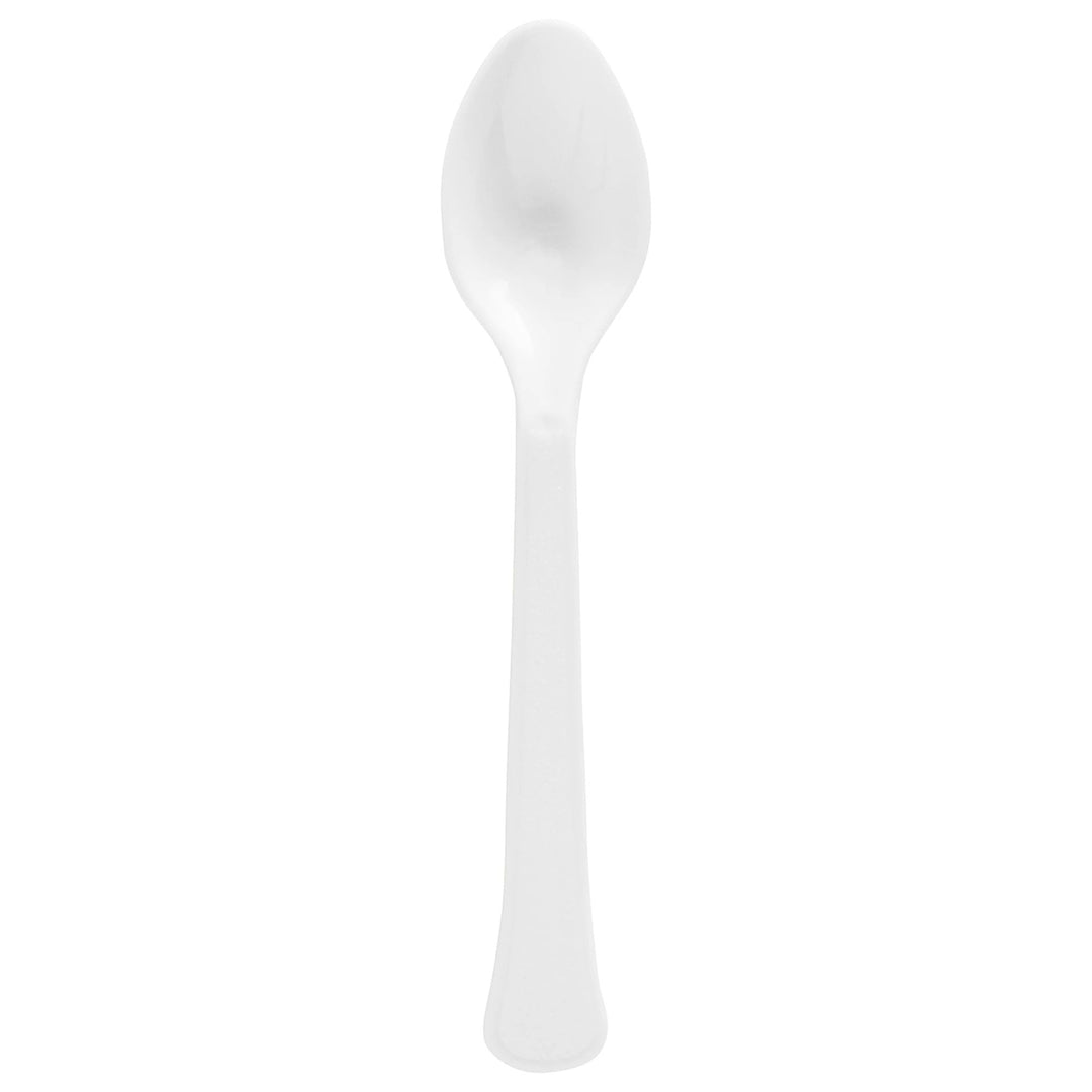 White Plastic Spoons, 50ct - JJ's Party House: Birthday, Balloons & Custom Party Favors