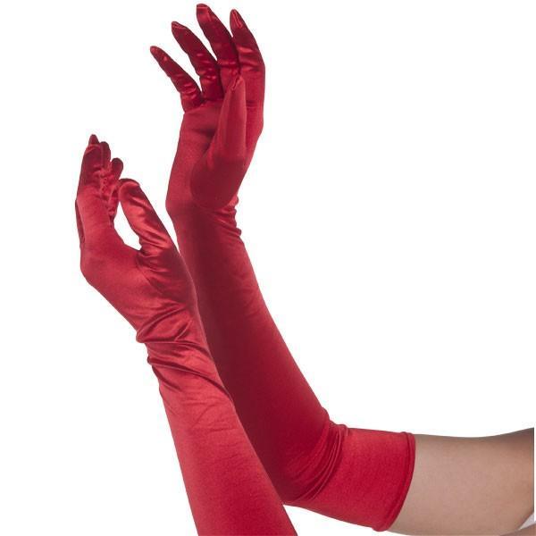 Women's Long Red Gloves - JJ's Party House
