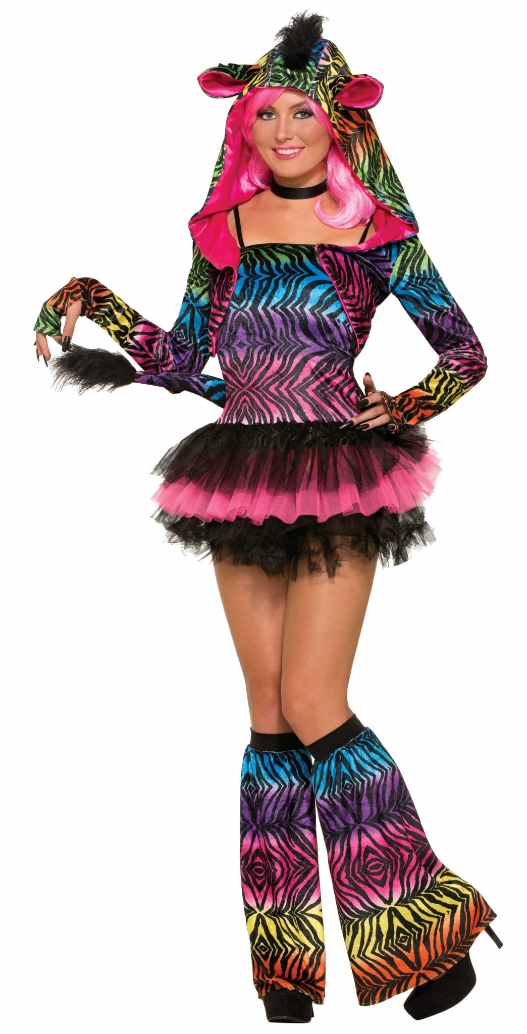 Womens Zingy Zebra 80s Costume - X-Small/Small - JJ's Party House