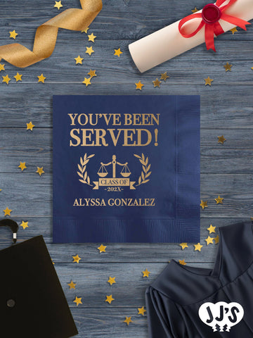 You've Been Served Law School Graduation Napkins - JJ's Party House