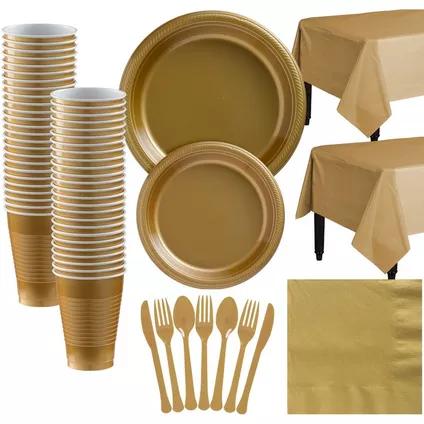 Gold Plastic Tableware