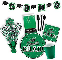 Green graduation party supplies, decorations and balloon available at JJ's Party House in McAllen