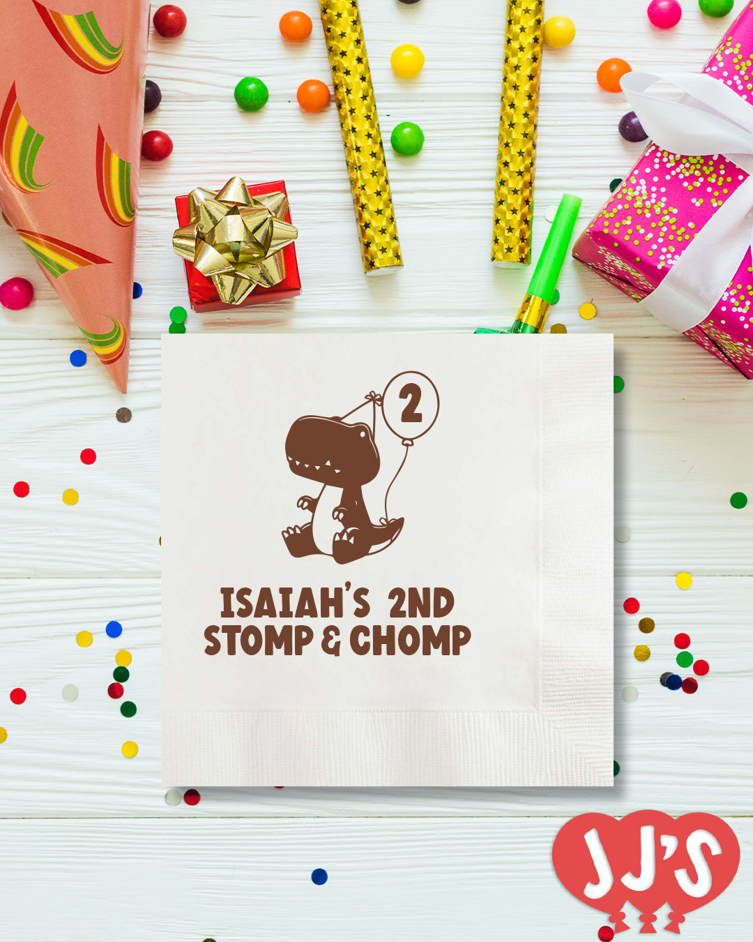 Stomp and Chomp Custom Dinosaur Birthday Party Supplies
