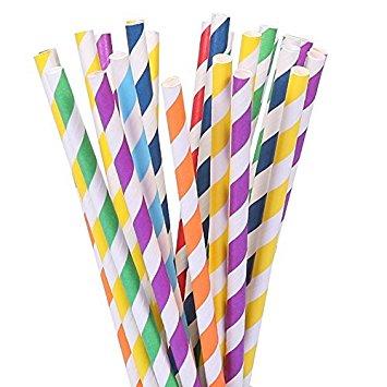 Striped colored paper straws available at JJs Party House in McAllen