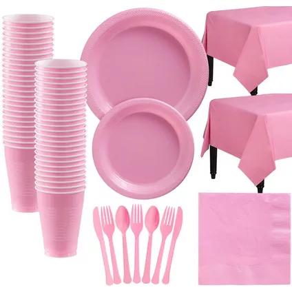 Pink Plastic Tableware