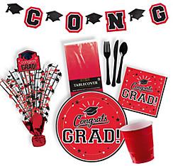 Red graduation party supplies, decorations and balloon available at JJ's Party House in McAllen