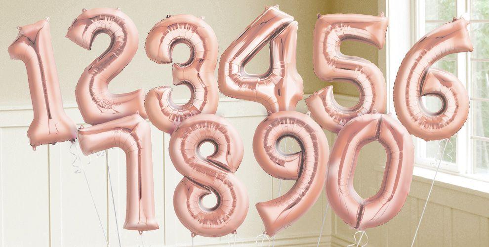 Rose Gold Number Balloons