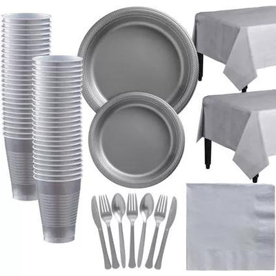 Silver Plastic Tableware