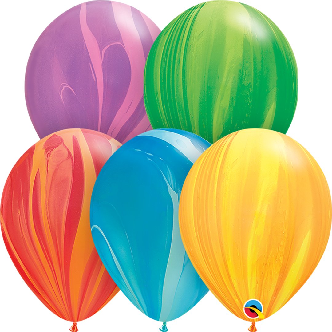 Inflated Marbleized Latex Balloons