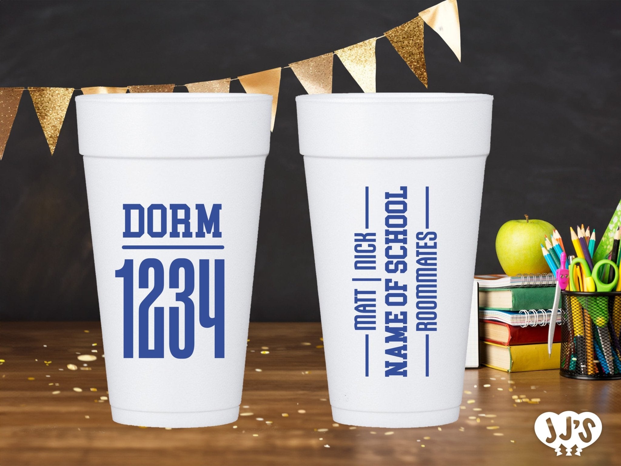 Back to School Custom Foam Cups - JJ's Party House: Birthday, Balloons & Custom Party Favors